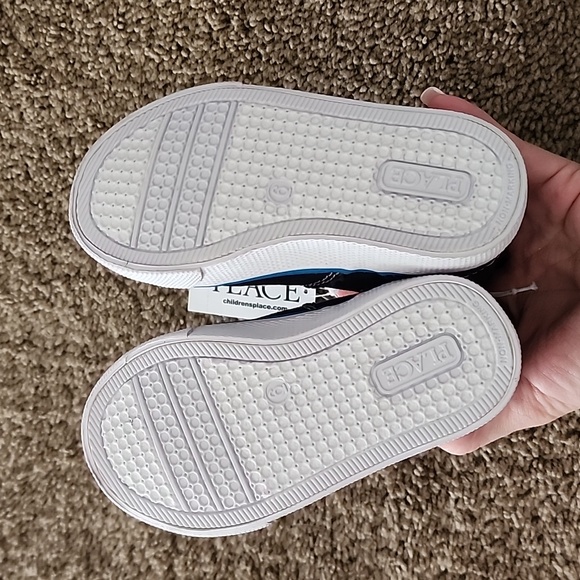 The childrens place boys high top canvas lace up sneakers shoes nwt new navy - Picture 4 of 5